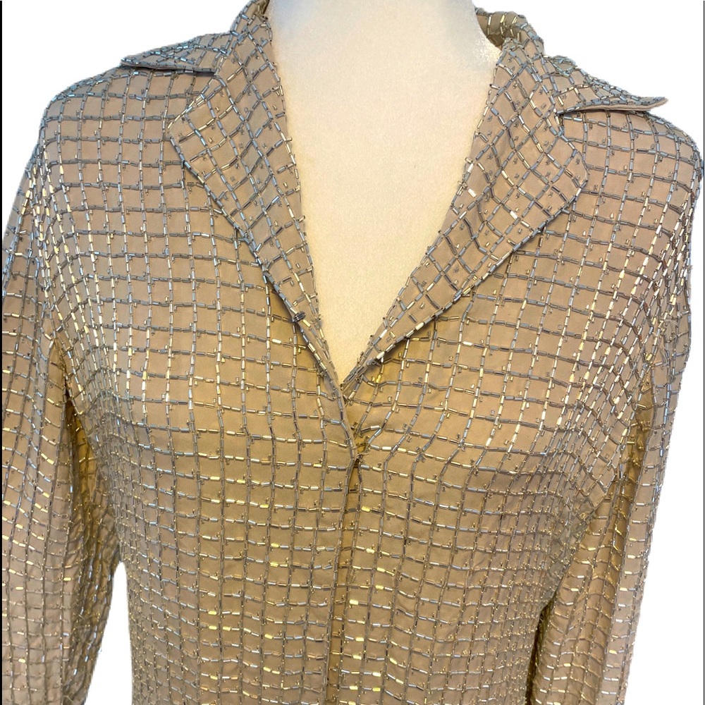 Emanuel Ungaro silk beaded evening jacket size S - Picture 4 of 13